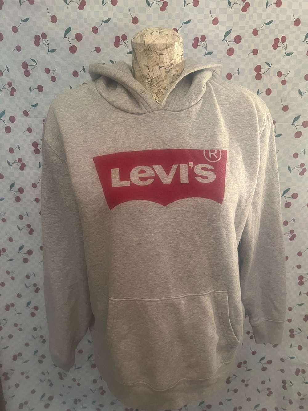 🍂🍁Size M Woman’s Levi's Gray Hoodie with Red Logo